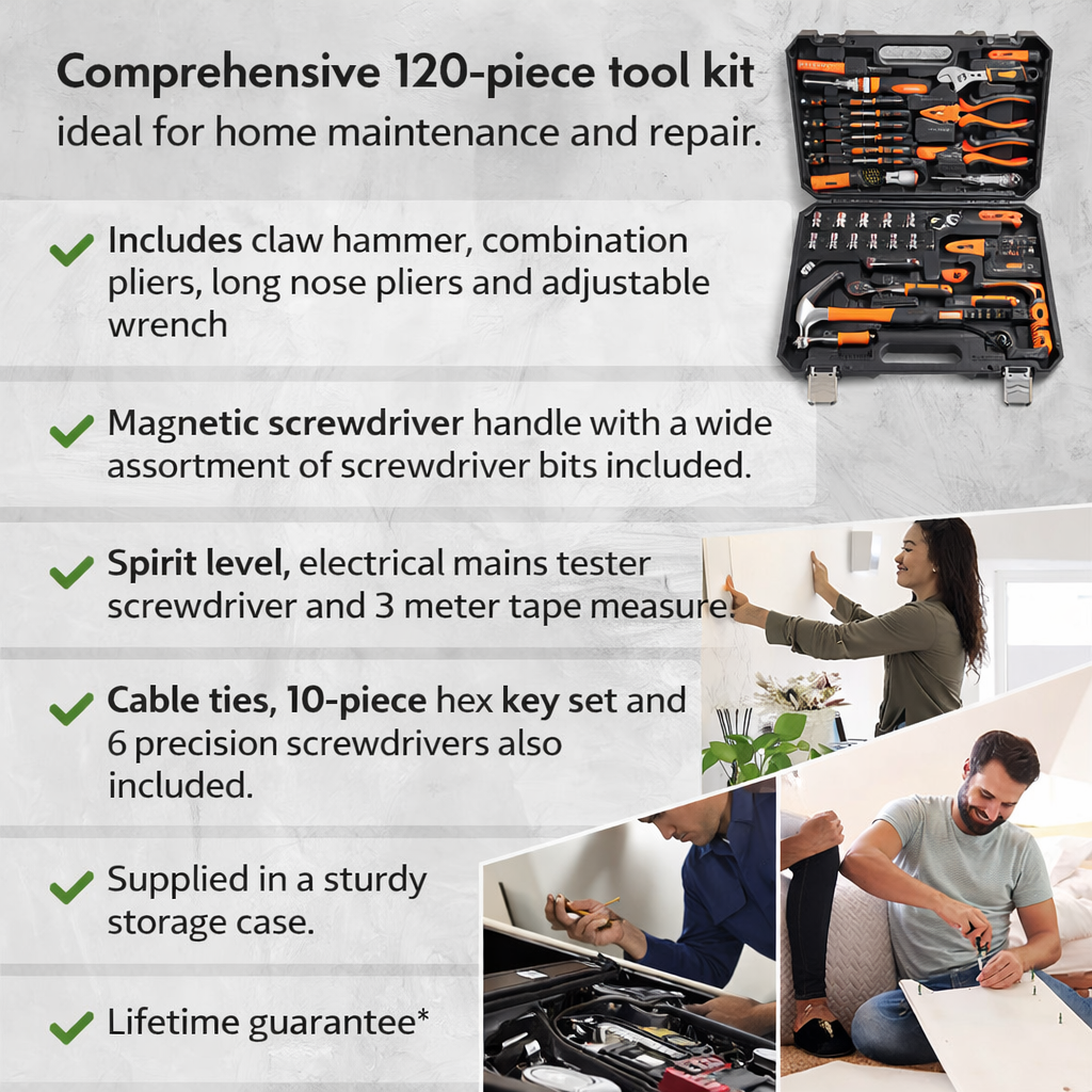 VonHaus Ultimate 120 pcs Tool Kit for Beginners